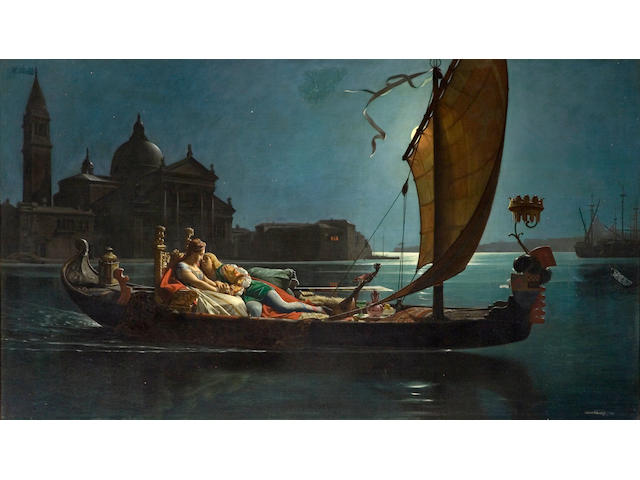 Jean-Jules-Antoine Lecomte du Nouy (French, 1842-1923) La lune de miel &#224; Venise 30 x 52 1/2in (76.2 x 133.3cm)