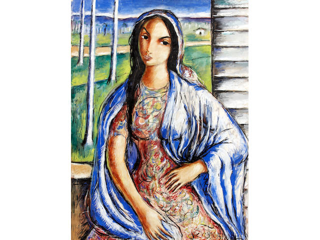 Victor Manuel (Cuban, 1897-1969) Mujer 30 1/4 x 22 1/4in (77 x 56cm)