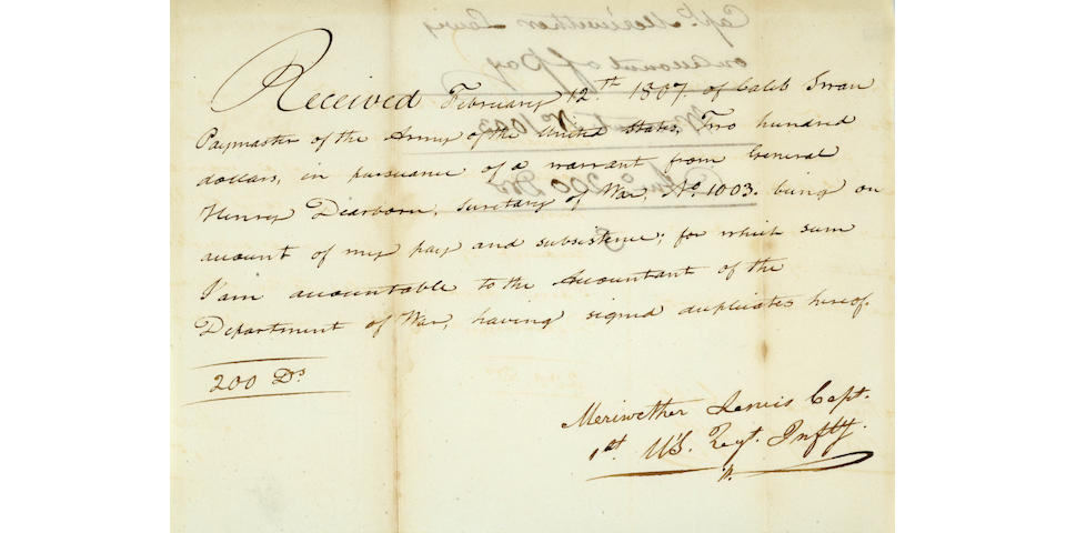 LEWIS, MERIWETHER. 1774-1809.