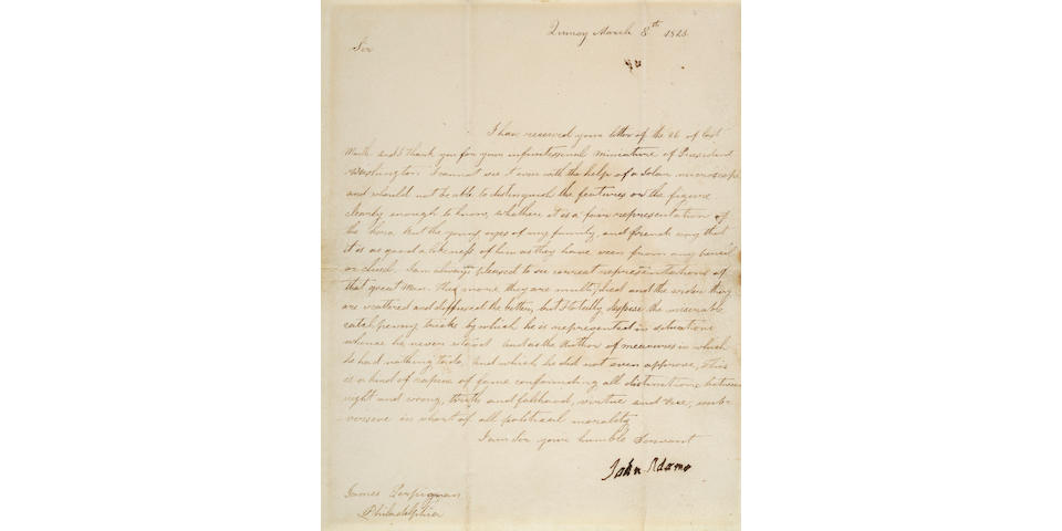 ADAMS, JOHN. 1735-1826.