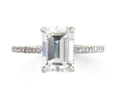 A diamond solitaire ring