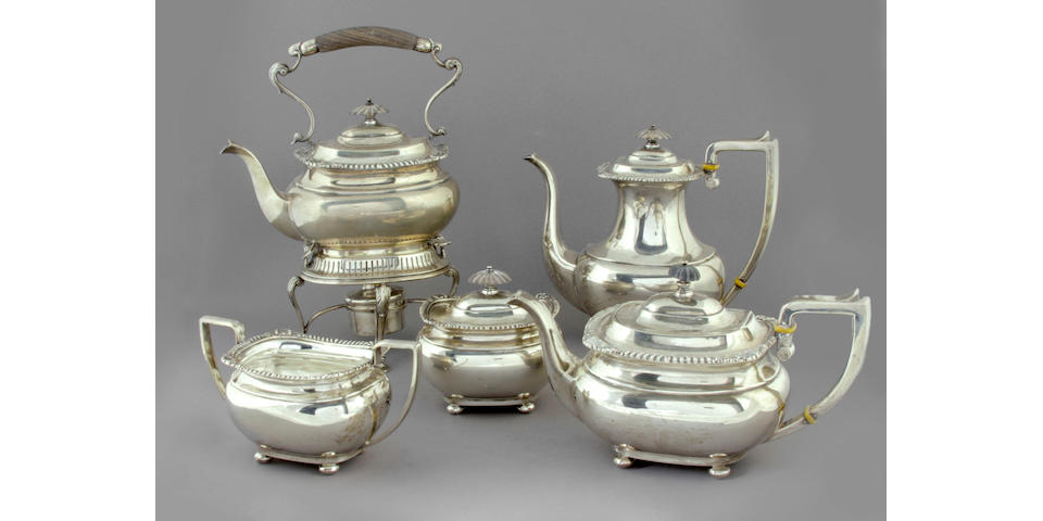 American Sterling Lord Robert Five Piece Tea & Coffee Service by International