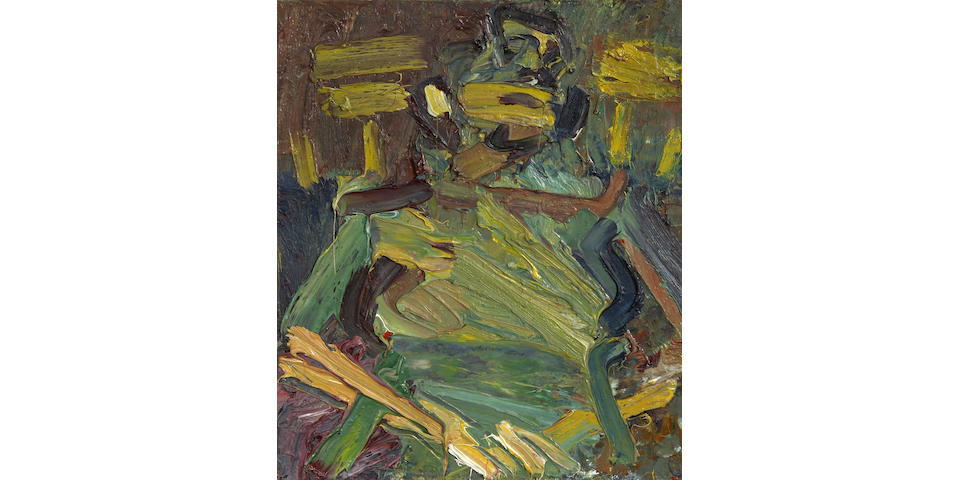 Frank Auerbach (German, born 1931) Portrait of J.Y.M. Seated 40.6 x 33 cm. (16 x 13 in.)