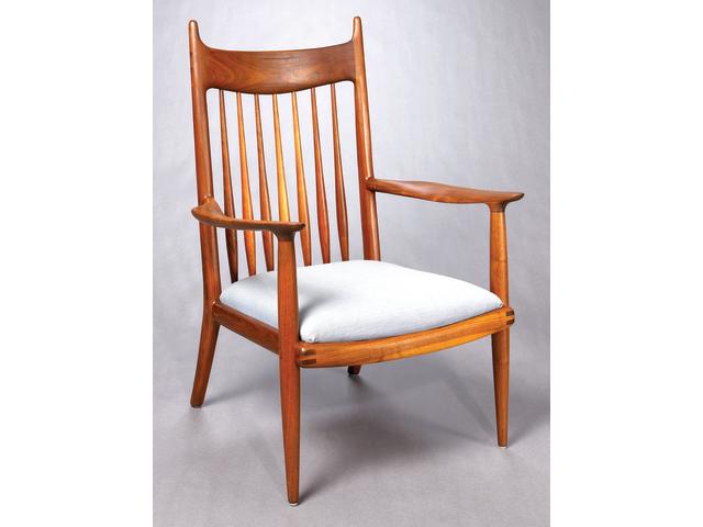 A Sam Maloof Walnut spindle armchair
