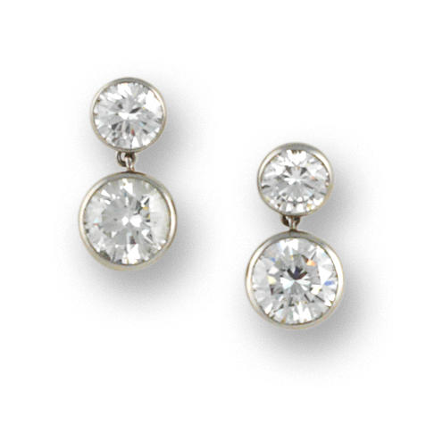 A pair of diamond earrings
