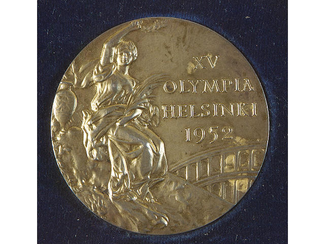 An Olympic gold medal from the 1952 Helsinki Olympics