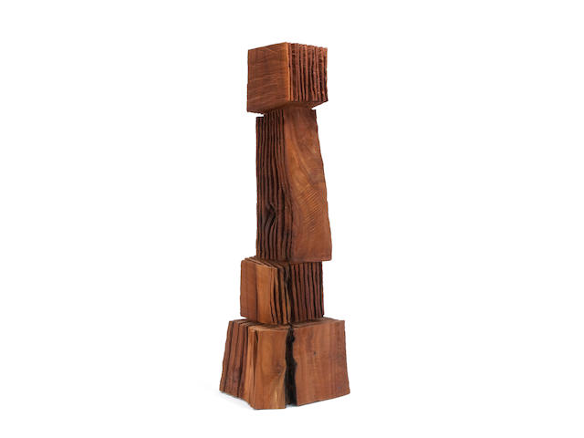 David Nash (British, born 1945) Rip Cut Stack 40 1/2 x 9 1/2 x 12in