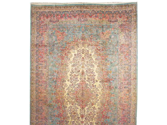 A Kerman carpet South Central Persia, size approximately 12ft. x 21ft.