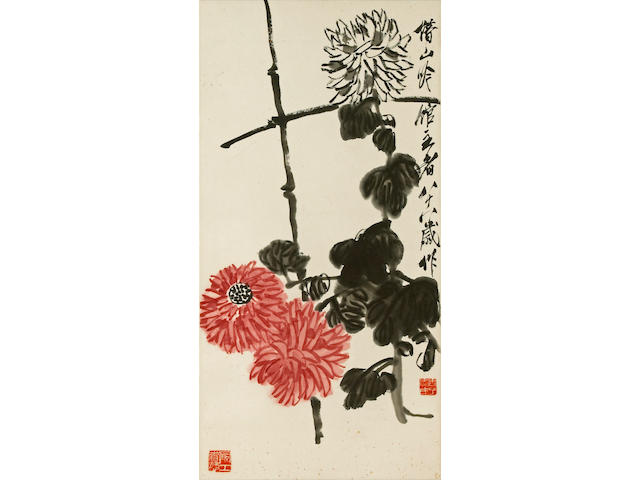 Qi Baishi (1863-1957) Chrysanthemums and Peonies