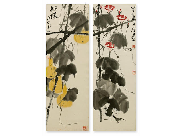 Qi Baishi (1863-1957) Morning Glories and Gourds