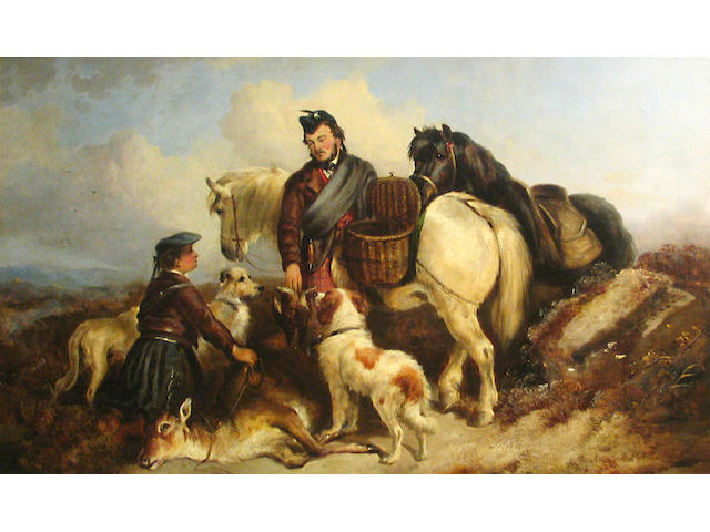 Circle of Richard Ansdell, RA (British, 1815-1885) After the hunt 30 x 50in