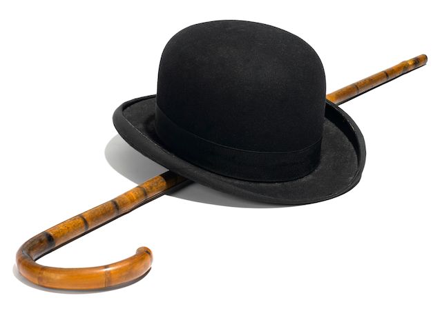 Bonhams : Charlie Chaplin's trademark bowler hat and cane brings $62,500 at  Bonhams in Los Angeles