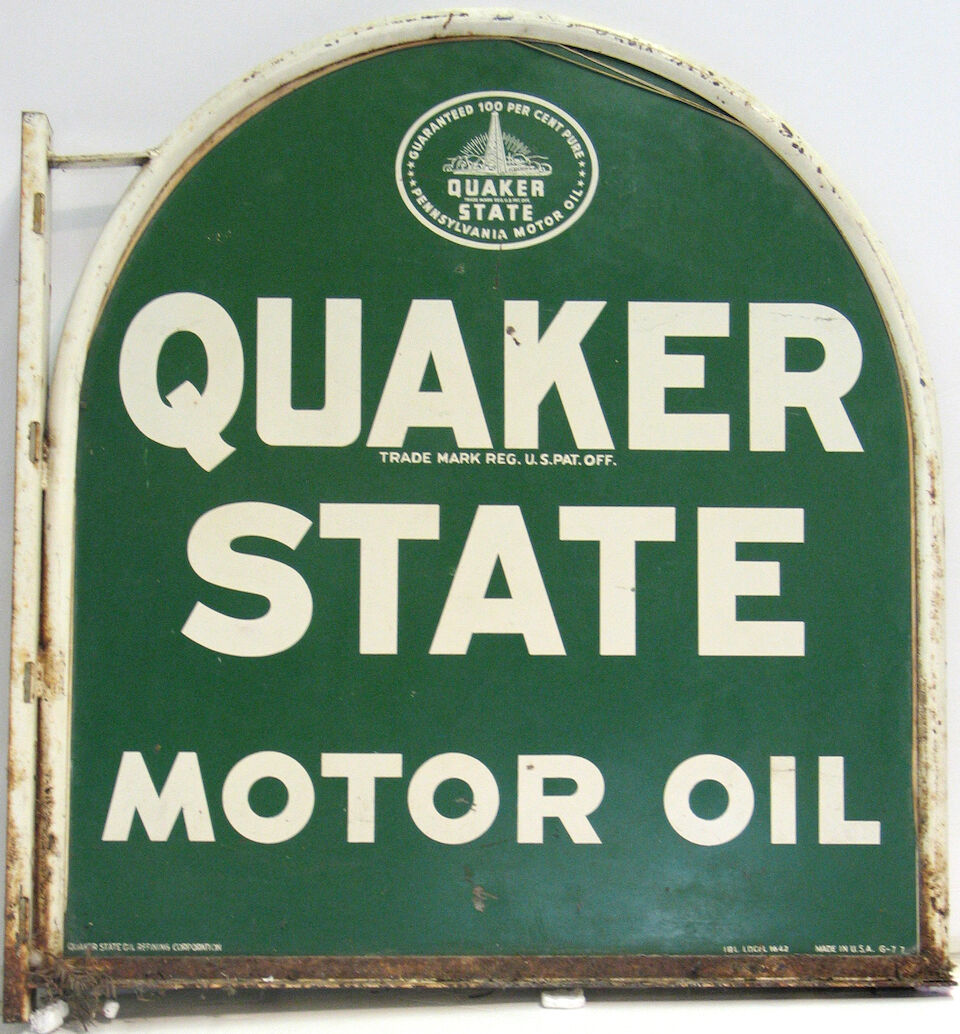 Bonhams A 'Quaker State' 12 hour forecourt clock, (2)