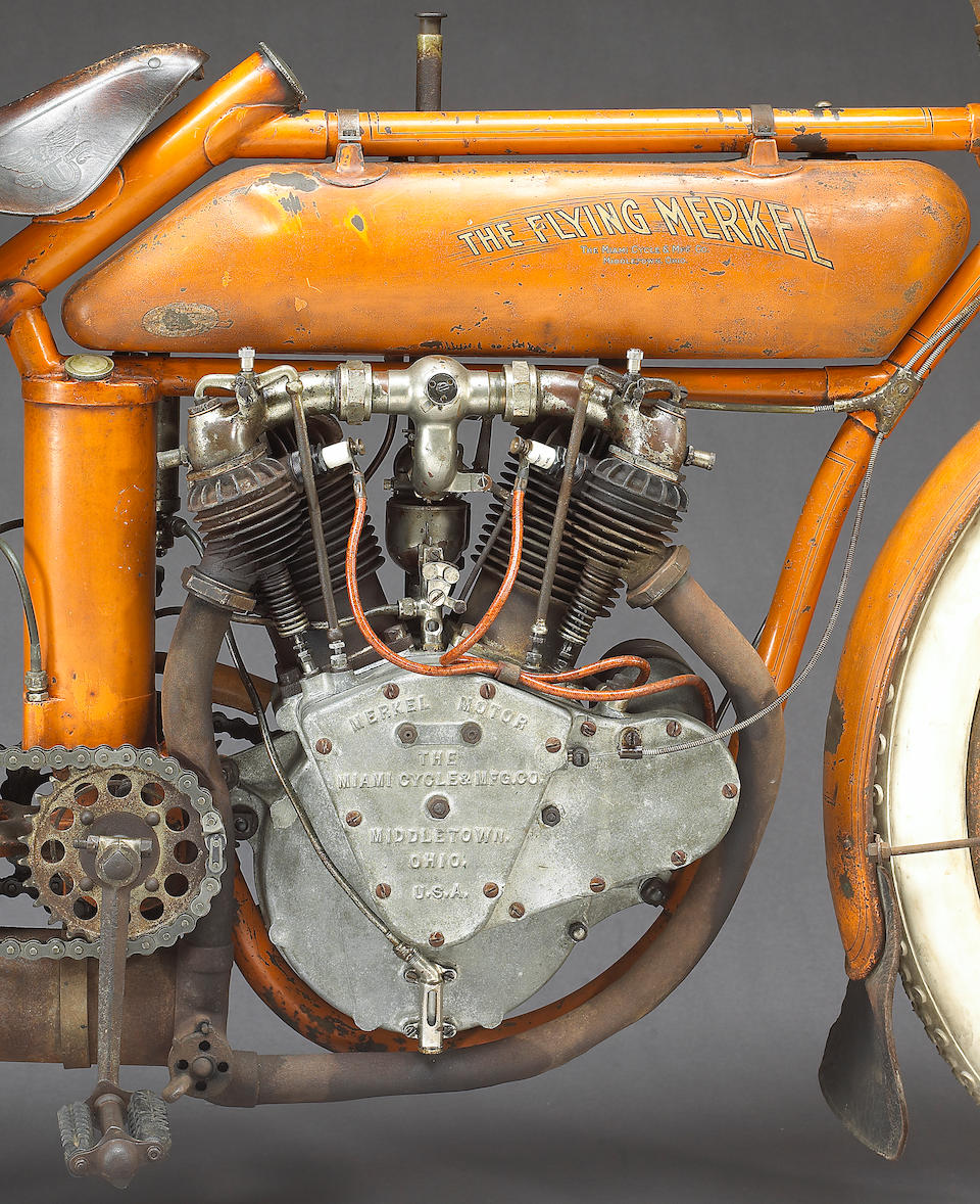 Bonhams : 1913 Flying Merkel V-twin Engine No. 8001