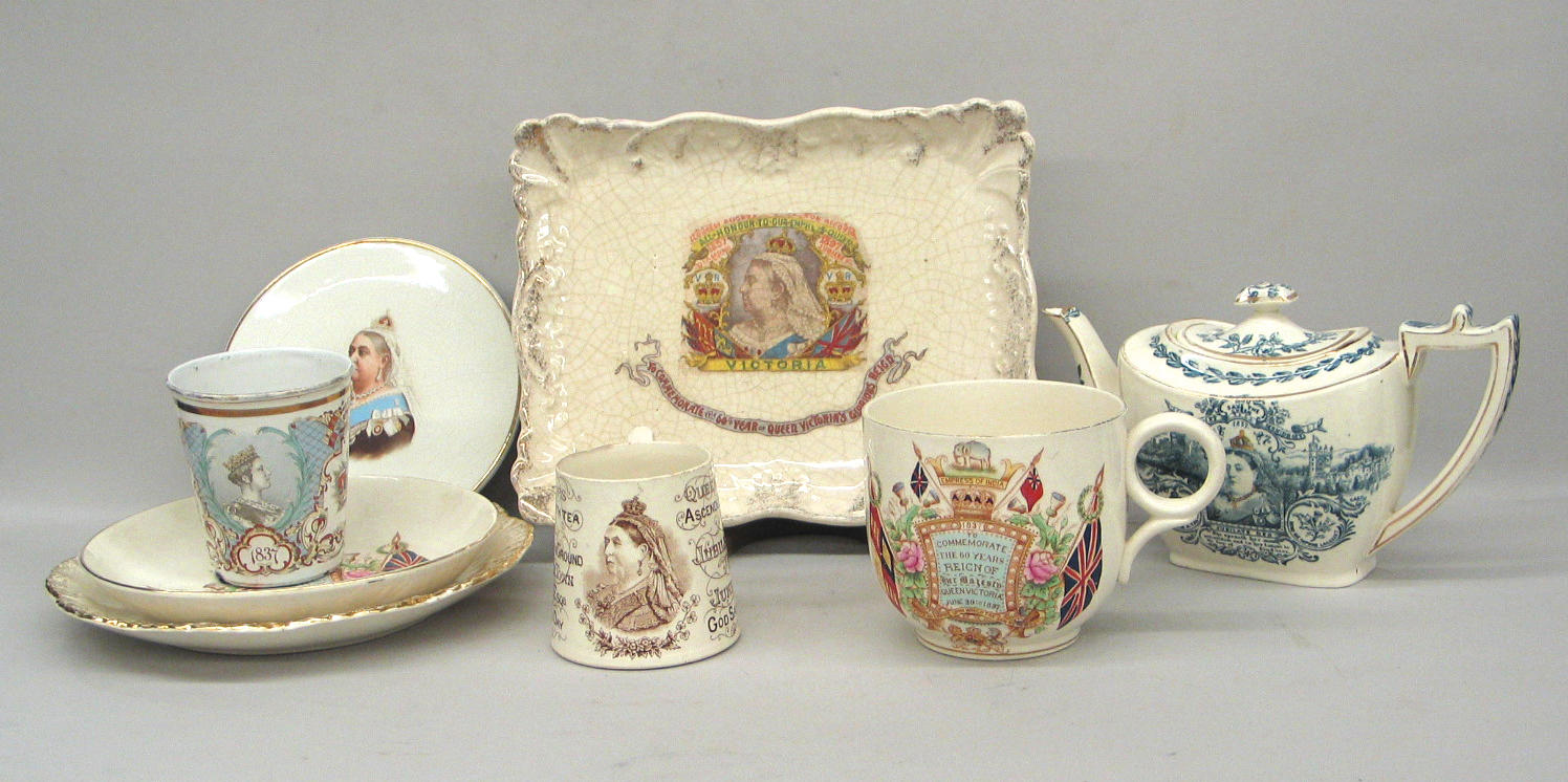 A collection of Queen Victoria Golden and Diamond jubilee commemorative ware