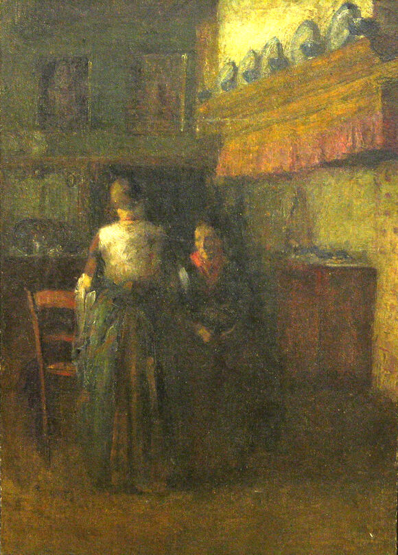 Bonhams : Joseph Raphael (American 1869-1950) Two women in an interior ...