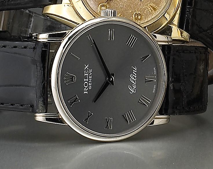 Rolex. An 18k white gold mechanical wristwatch with presentation case