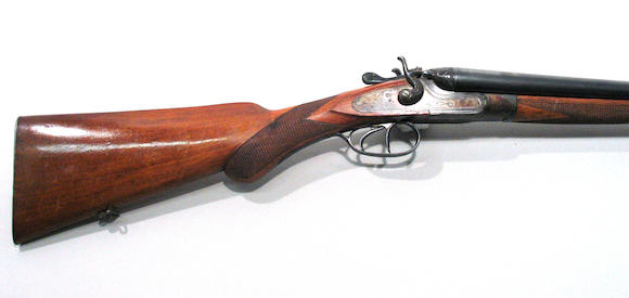 Bonhams : A 16 gauge Belgian double barrel hammer gun