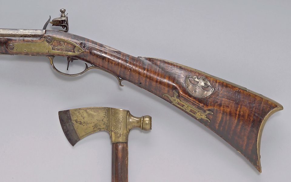 Bonhams An American fullstocked flintlock buck and ball gun and
