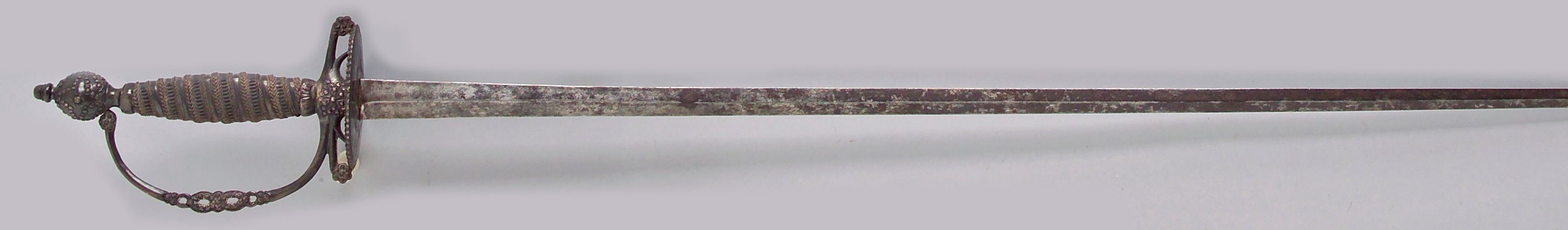 A silver-hilted small sword