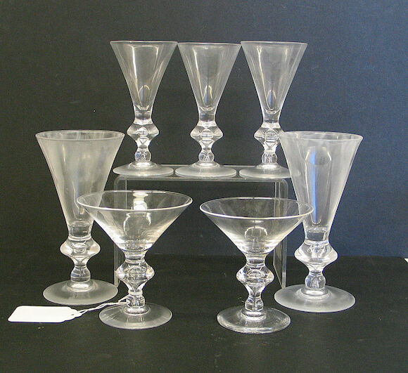 Triangular Stemware Bonhams : A suite of Steuben glass trumpet shaped stemware