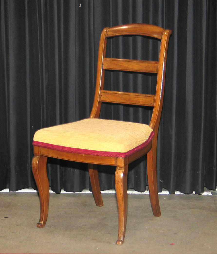 A pair of Regency inlaid mahogany side chairs