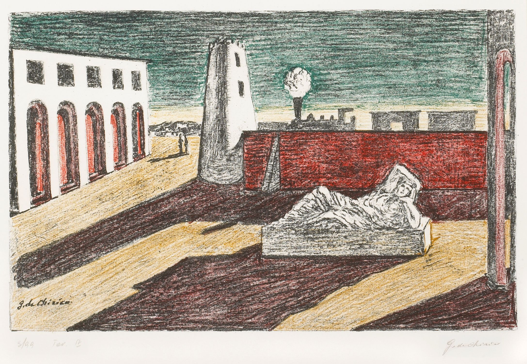 L'enigma del Ritorno, pl. 4, from Sei Litografie