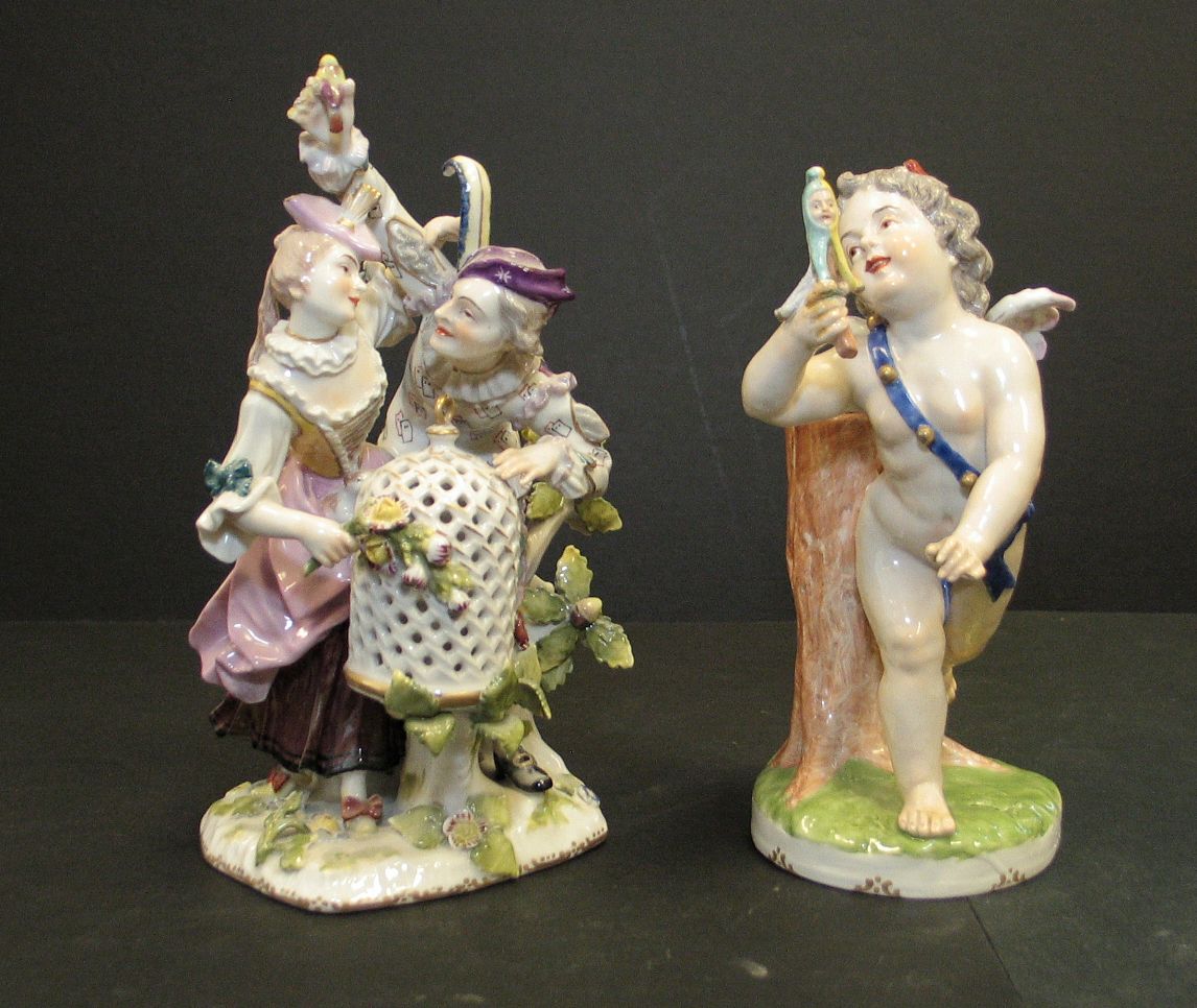 Two German porcelain groups