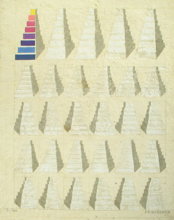 Bonhams : Pedro Friedeberg; Untitled (Pyramids);
