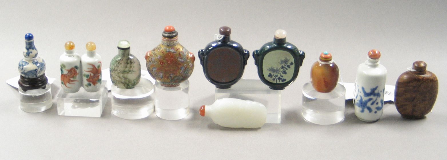 Ten snuff bottles