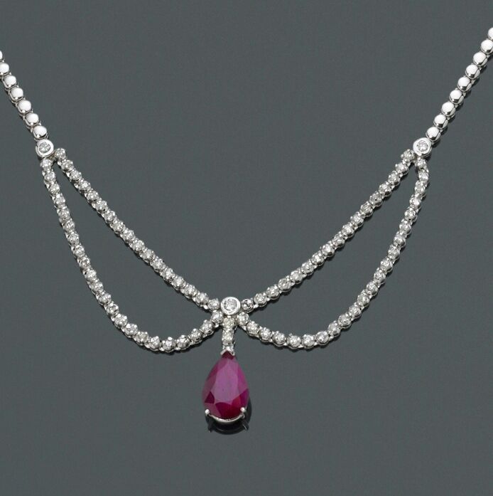 A ruby and diamond necklace