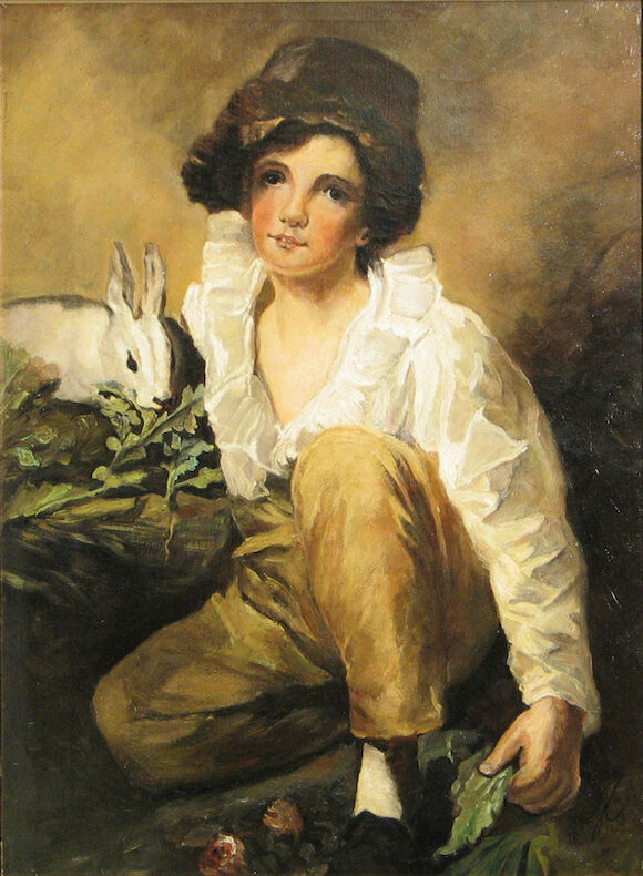 Boy With Rabbit Raeburn Bonhams : After Sir Henry Raeburn, RA Boy and rabbit 26 1/2 x 19 3/4in
