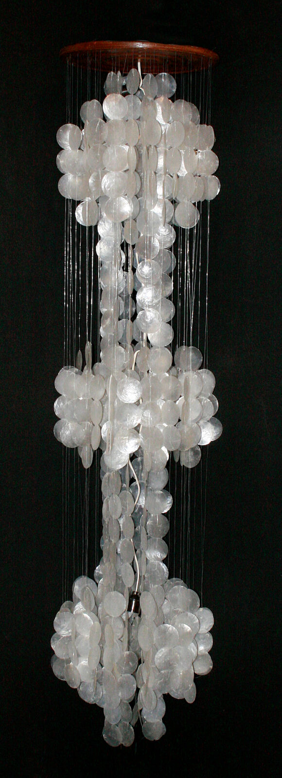 Bonhams : A Verner Panton style three tier shell hanging light fixture