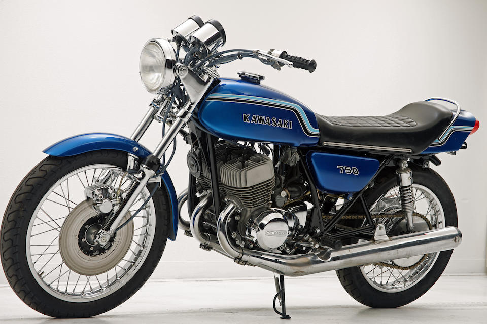 Bonhams : Only 2 miles since Restoration,1975 Kawasaki 750cc H2 Two ...