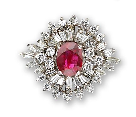 A ruby and diamond ring