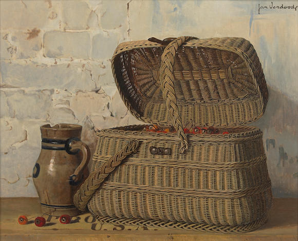 Bonhams : Jan Verdoodt (Belgian, 1908-1980) A still life with a basket ...