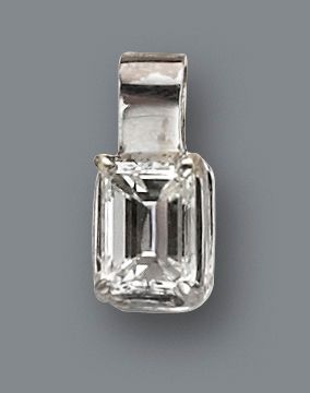 A diamond solitaire pendant
