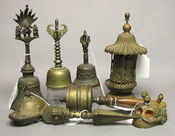 Himalayan Ritual Objects Bonhams : A group of Himalayan ritual implements Most 19th Century