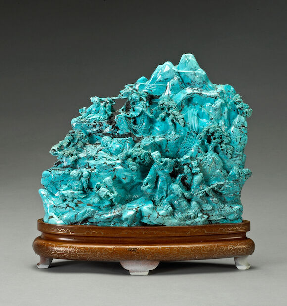 Turquoise Landscape Rocks Bonhams : A large turquoise landscape rock 20th Century