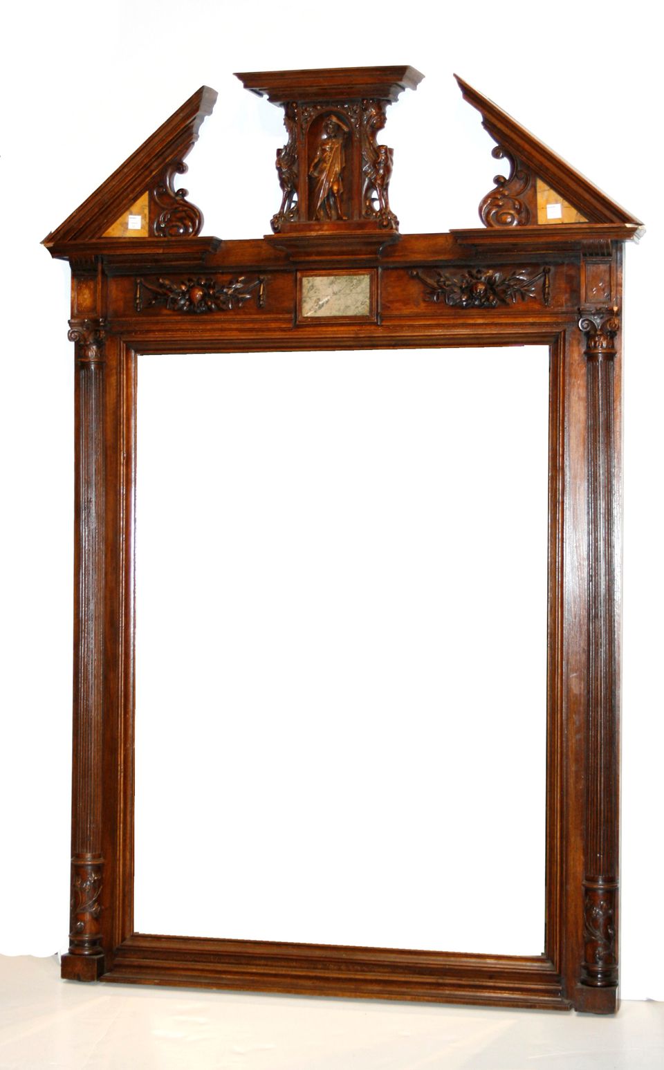 Bonhams A Neoclassical style marble inset walnut mirror