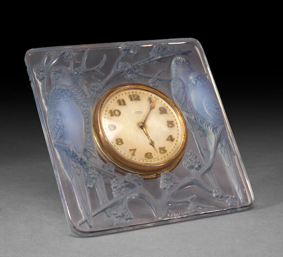 Bonhams : A René Lalique molded glass clock: Inseparables Marcilhac 765 ...