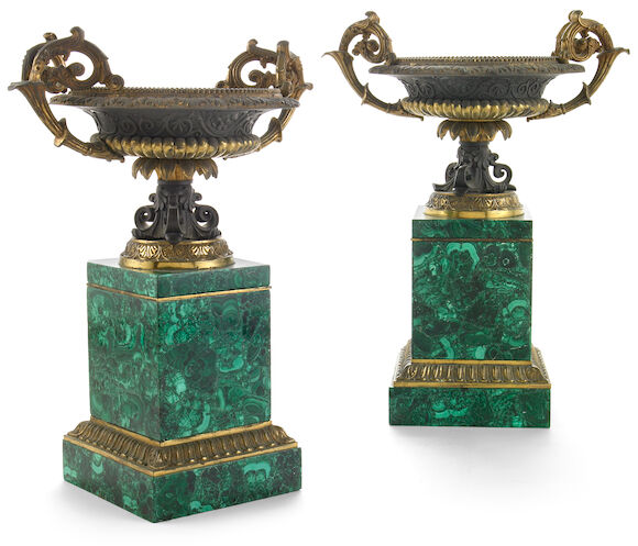 Bonhams : A pair of Empire style gilt and patinated bronze mounted ...