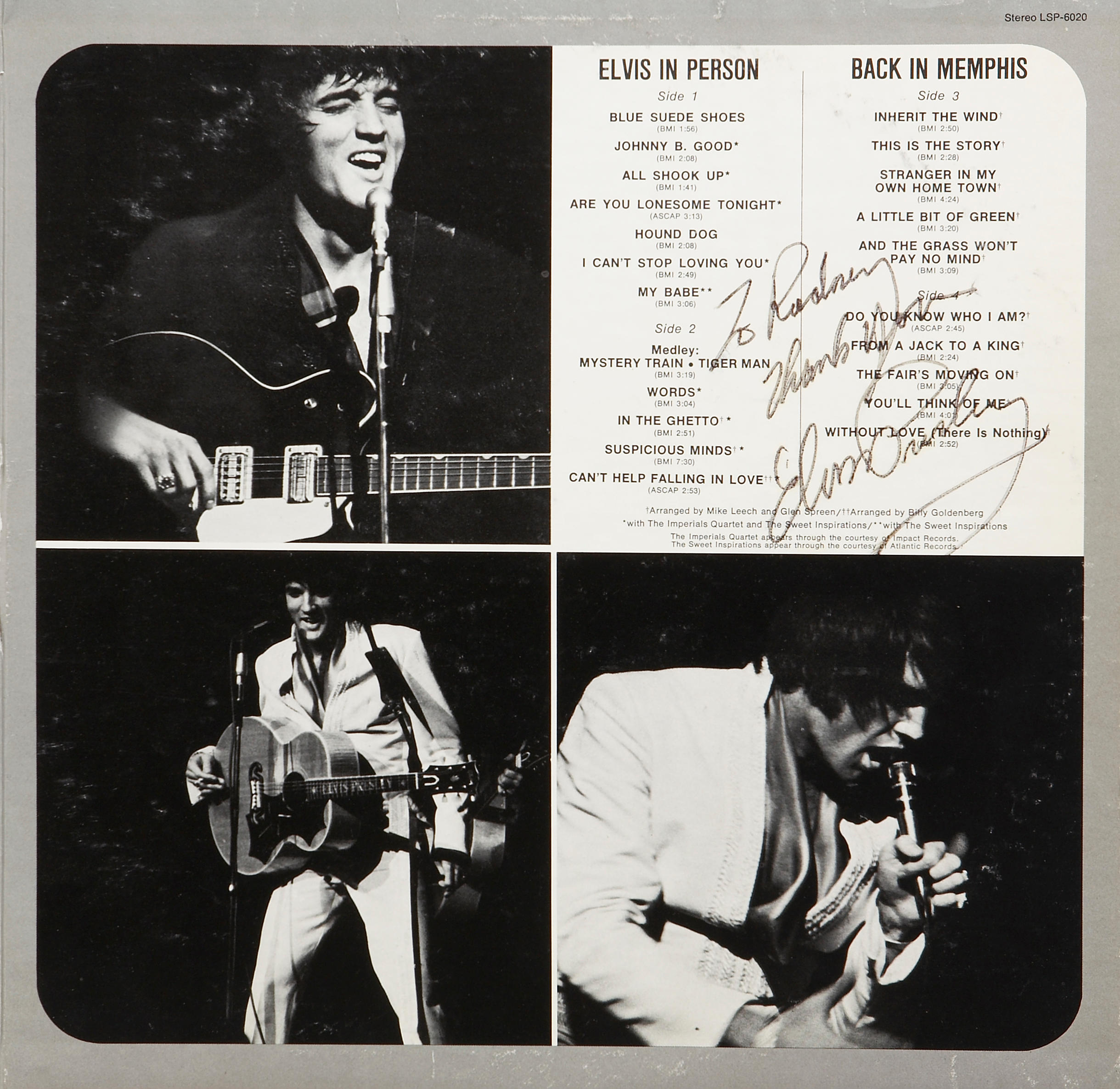 An Elvis Presley signed record album, circa 1970 - auctions & price archive