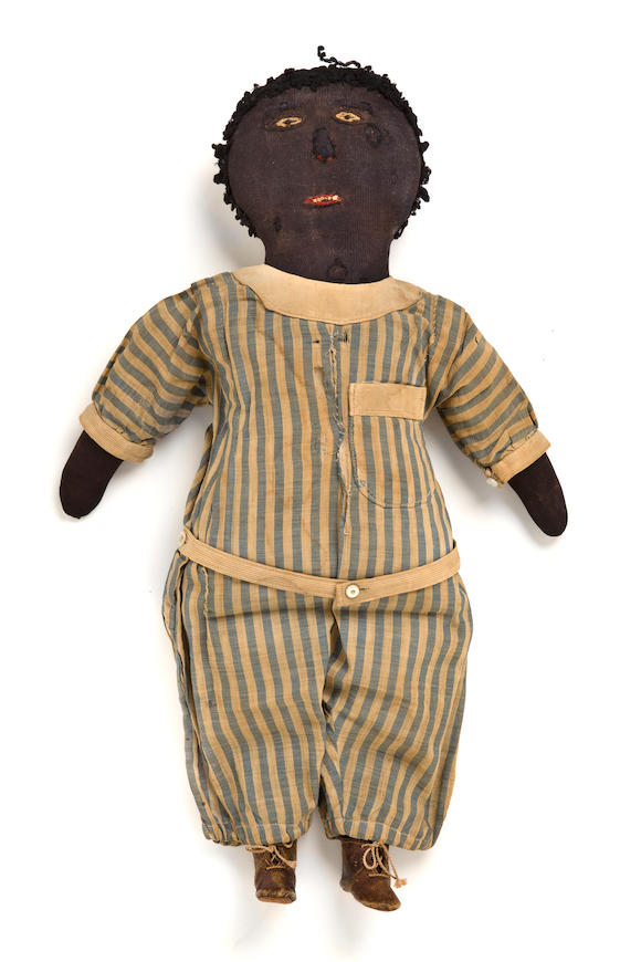 Bonhams : An American embroidered cloth black young man doll late 19th ...