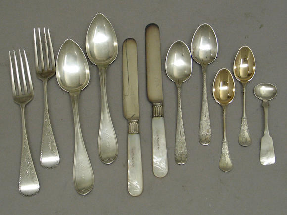 Bonhams : Quantity of 19th Century Silver Flatware by American Makers