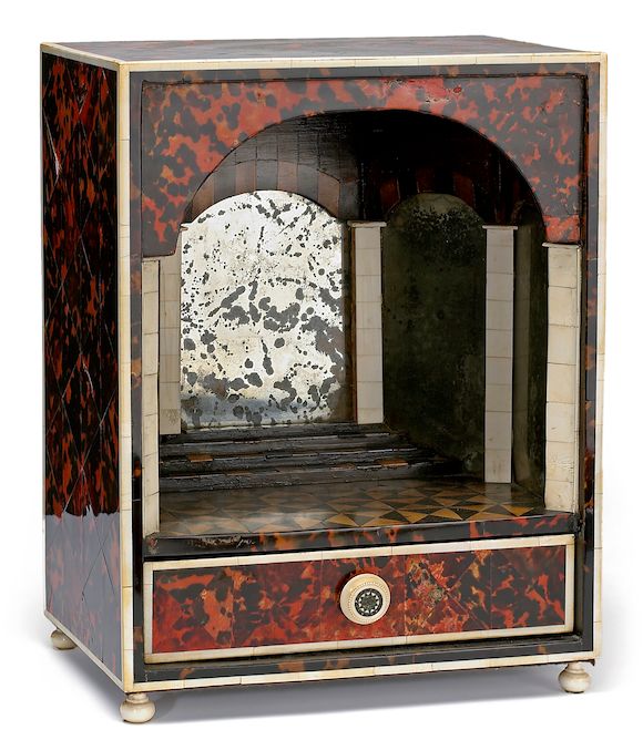 Bonhams : A Continental tortoiseshell and ivory mirrored display stand ...