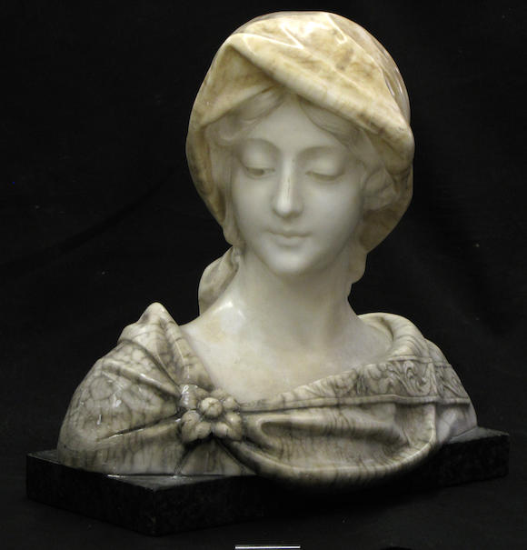 Bonhams An Italian Carved Alabaster Bust Of A Young Woman A Cipriani First Quarter 20th Century