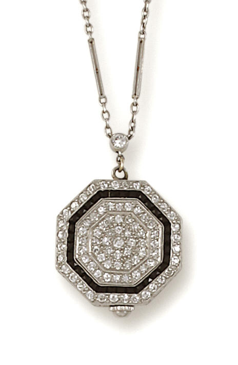 An art deco diamond pendant watch, Tiffany & Co, circa 1920