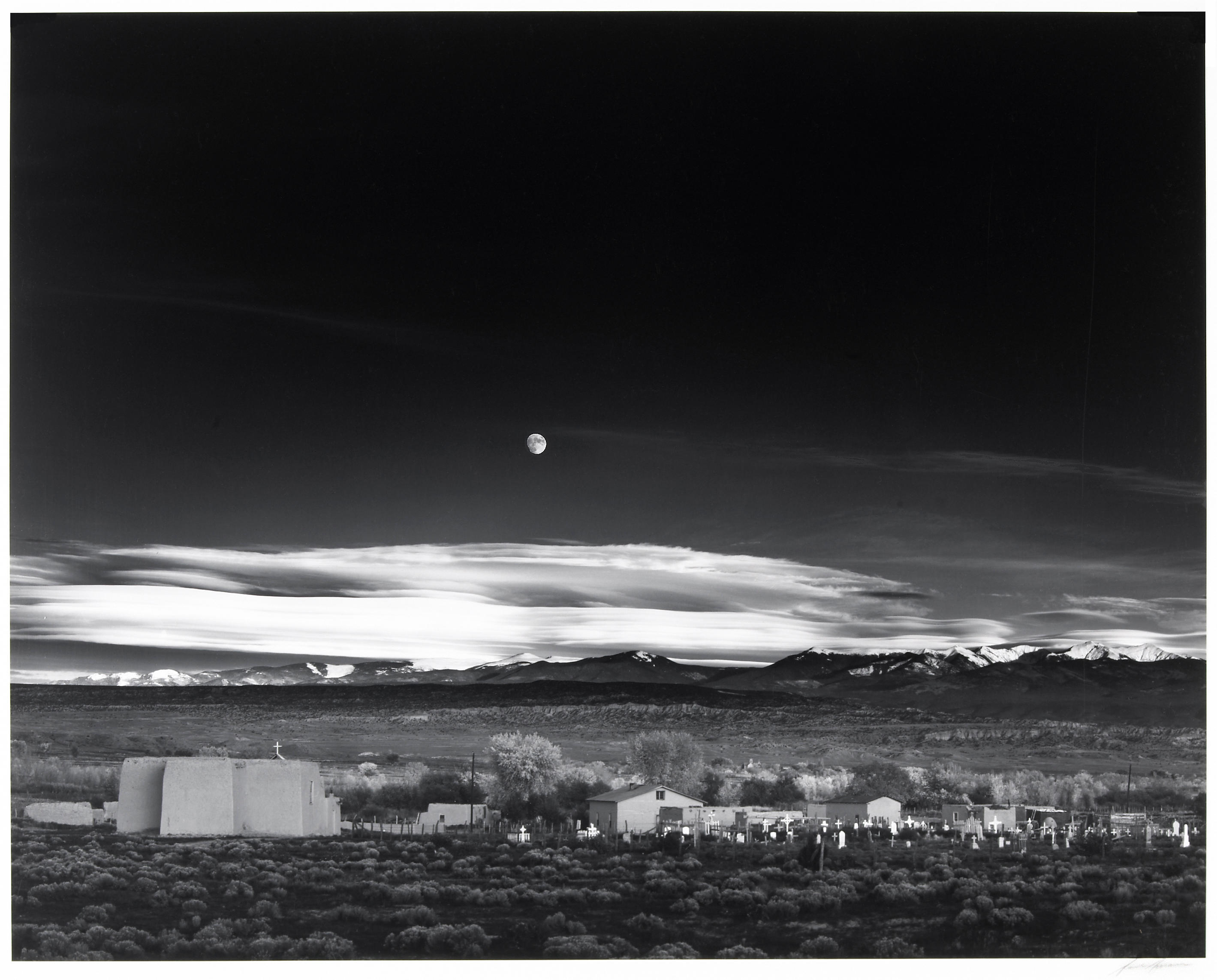 Bonhams : Ansel Adams (American, 1902-1984); Moonrise, Hernandez, New ...