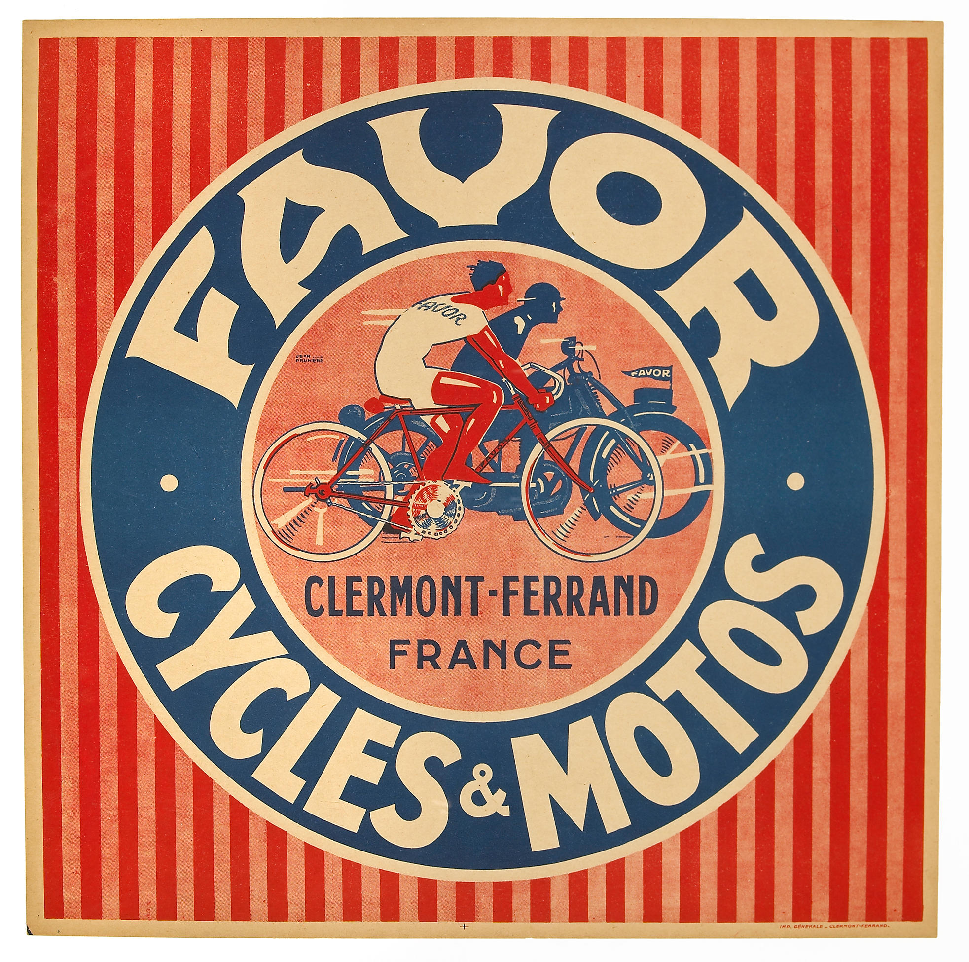 A Favor Cyles & Motos advertising poster, French, 1920s,